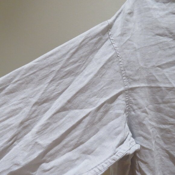 ARITZIA WILFRED FREE Boyfriend Linen Button Down Shirt Cloud Blue Casual Minimal - Picture 4 of 10